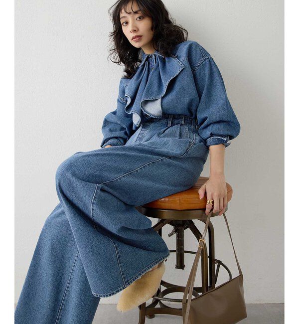  「ワイドデニムイージーパンツ」|デニム|