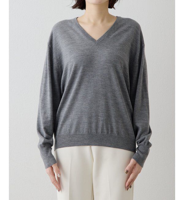 GEMINI「【GEMINI】ハイゲージVネックニットプルオーバー」|ニット・セーター|
