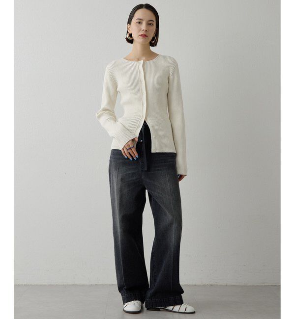  「RAW SILK リブカーディガン」|ニット・セーター|