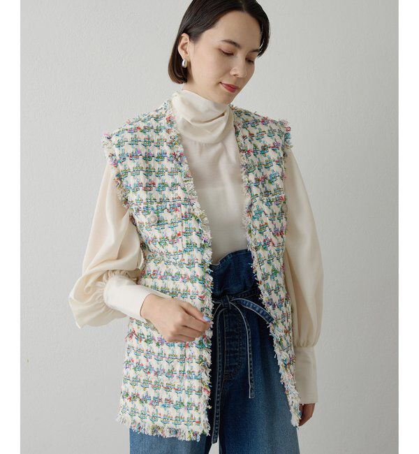  「LINTONフリンジジレ」|ベスト・ジレ|