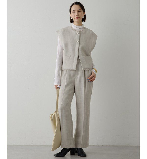 THE PAUSE「【THE PAUSE】ツイードタックパンツ」|チノ|