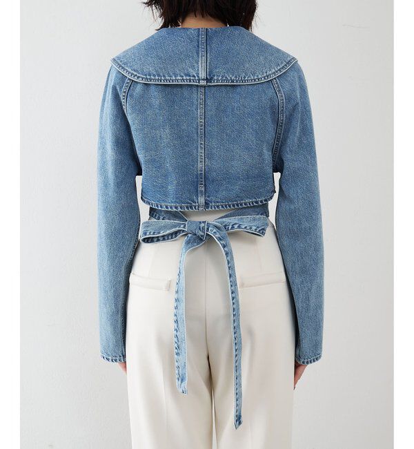  「バックリボンデニムジャケット」|デニムジャケット|