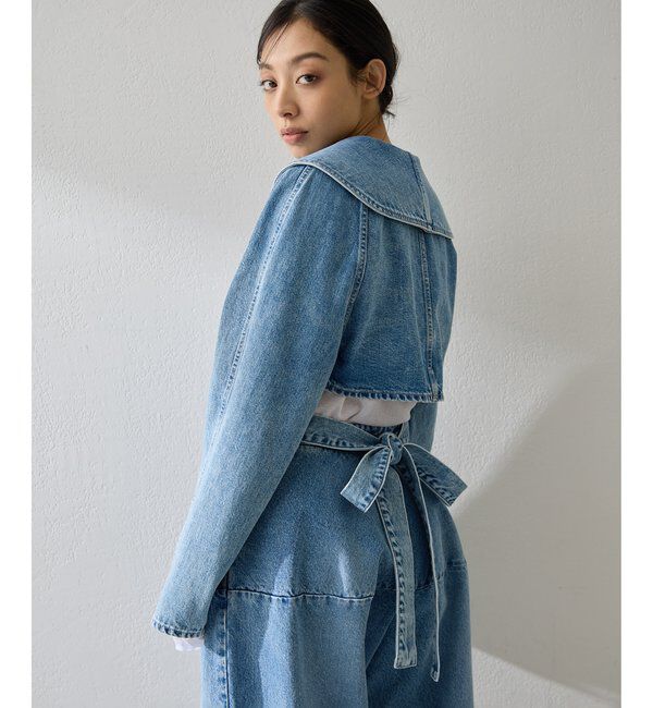  「バックリボンデニムジャケット」|デニムジャケット|