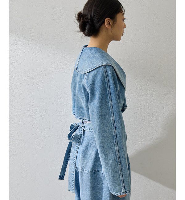  「バックリボンデニムジャケット」|デニムジャケット|