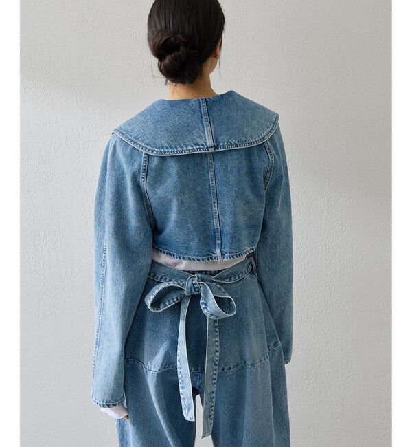  「バックリボンデニムジャケット」|デニムジャケット|