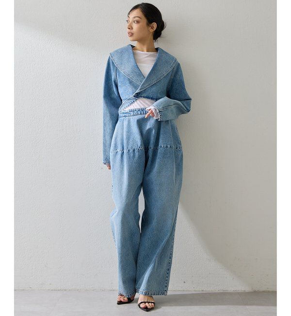  「バックリボンデニムジャケット」|デニムジャケット|