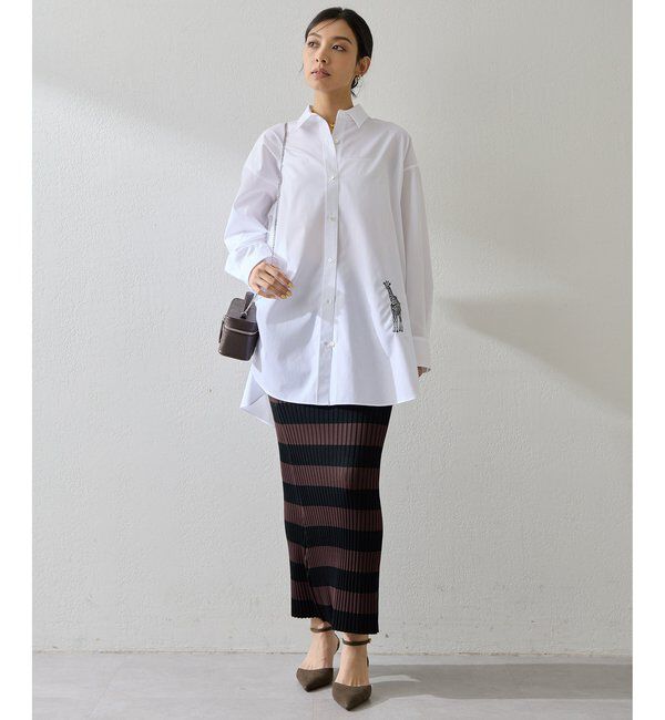  「＜一部カラー期間限定販売＞アニマル刺繍シャツ」|シャツ・ブラウス|