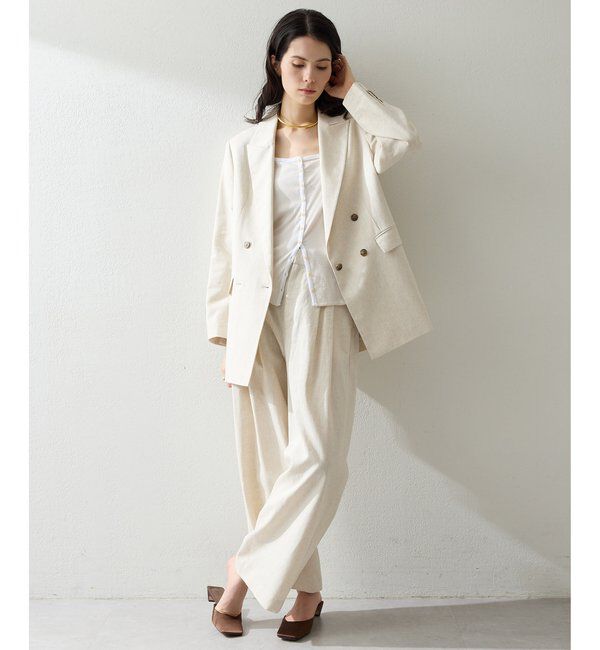 THE PAUSE「【THE PAUSE】コットンリネンダブルジャケット」|テーラードジャケット|