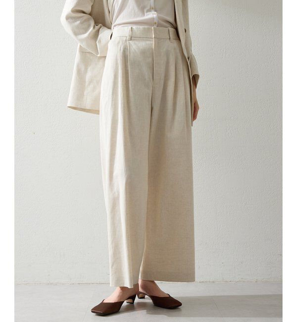 THE PAUSE「【THE PAUSE】コットンリネンタックパンツ」|チノ|