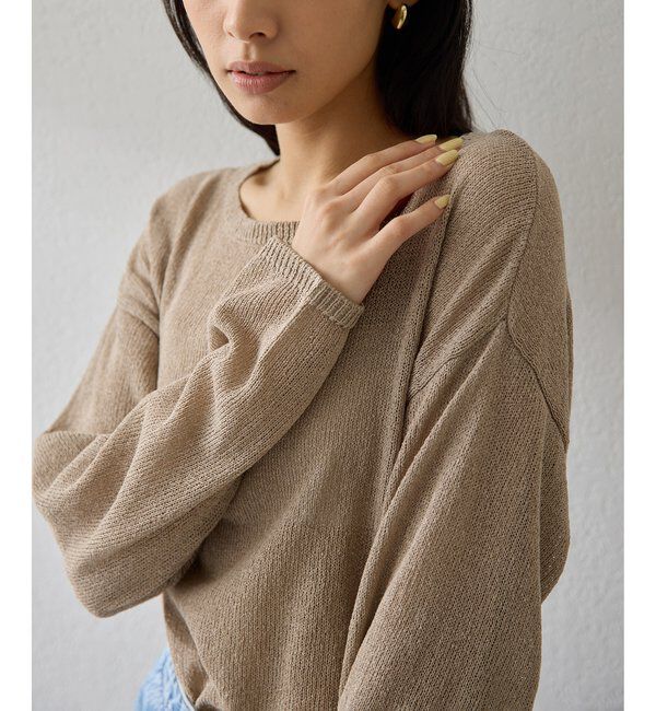  「ボートネックペーパーヤーンプルオーバー」|ニット・セーター|