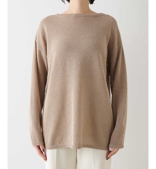  「ボートネックペーパーヤーンプルオーバー」|ニット・セーター|