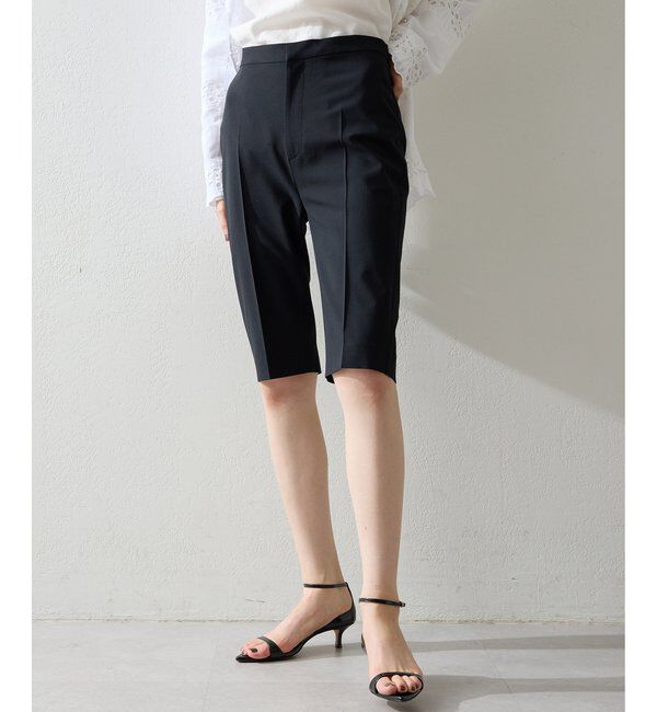  「ハーフストレッチパンツ」|チノ|ブラック