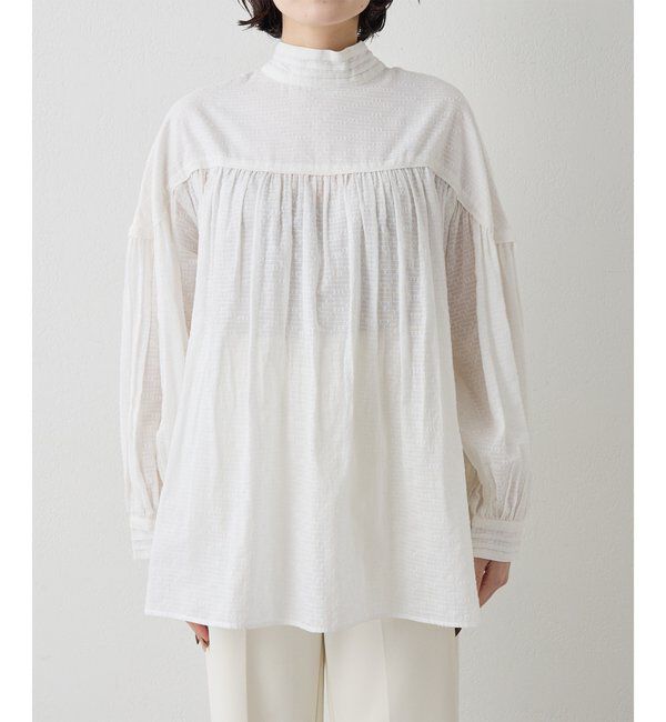  「コットンギャザー切替ブラウス」|シャツ・ブラウス|