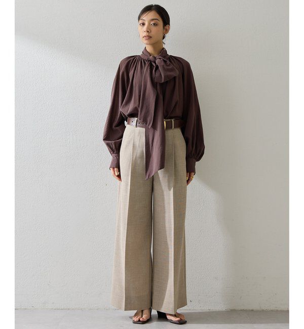  「リネンライクワイドパンツ」|チノ|