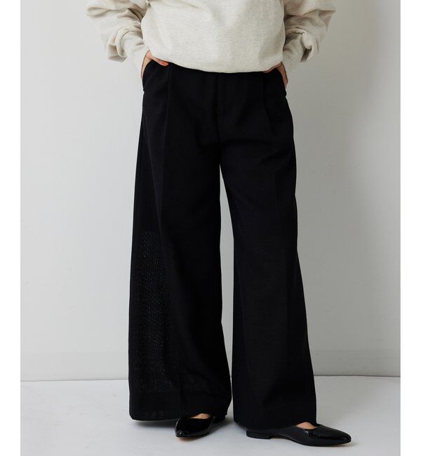  「リネンライクワイドパンツ」|チノ|