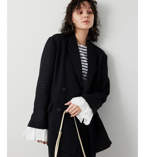  「リネンライクダブルテーラードジャケット」|テーラードジャケット|