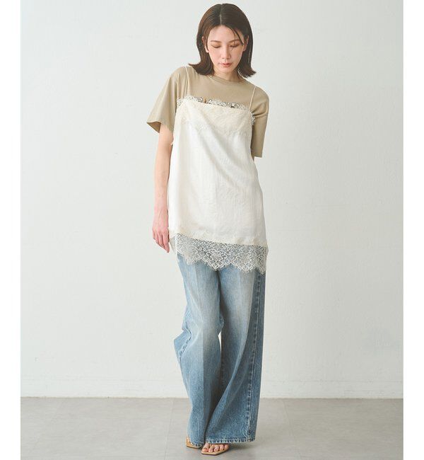  「サテンレースキャミソール」|シャツ・ブラウス|