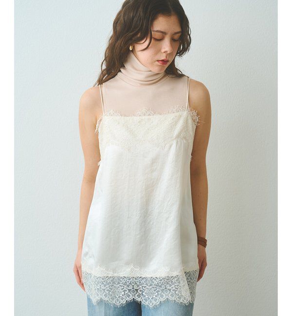  「サテンレースキャミソール」|シャツ・ブラウス|