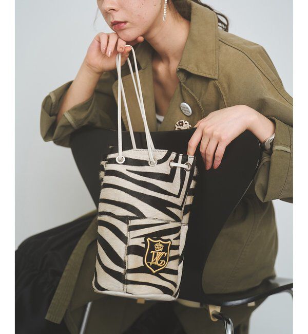  「【MARCO MASI】ヘアレザーワッペン巾着」|トートバッグ|