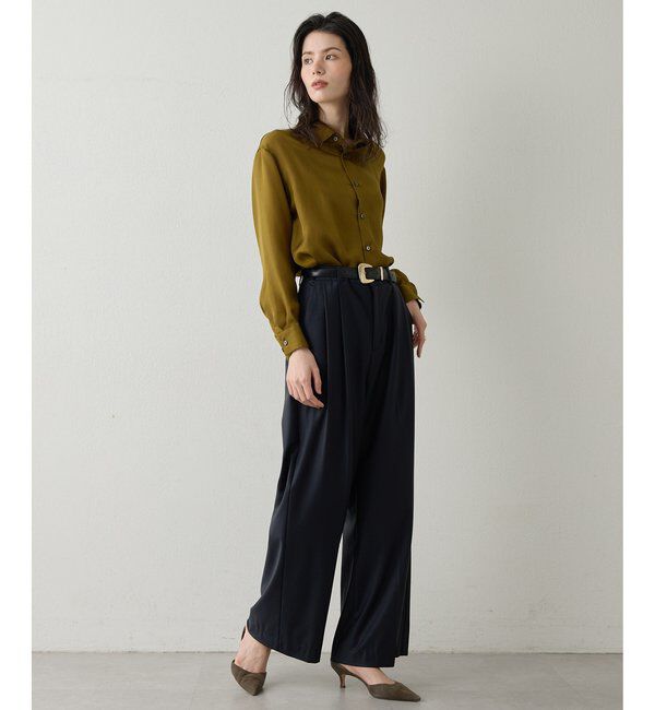 Drawing Numbers「【Drawing Numbers】キュプラロングスリーブシャツ」|シャツ・ブラウス|