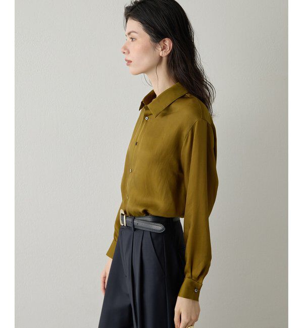 Drawing Numbers「【Drawing Numbers】キュプラロングスリーブシャツ」|シャツ・ブラウス|