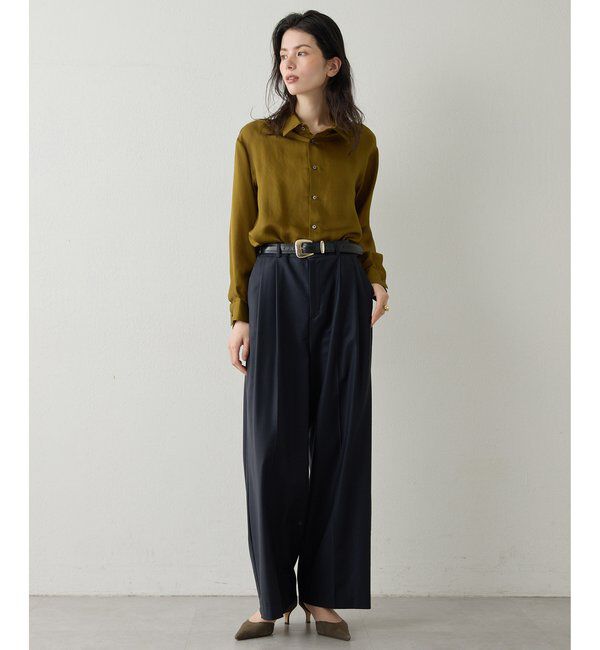 Drawing Numbers「【Drawing Numbers】キュプラロングスリーブシャツ」|シャツ・ブラウス|