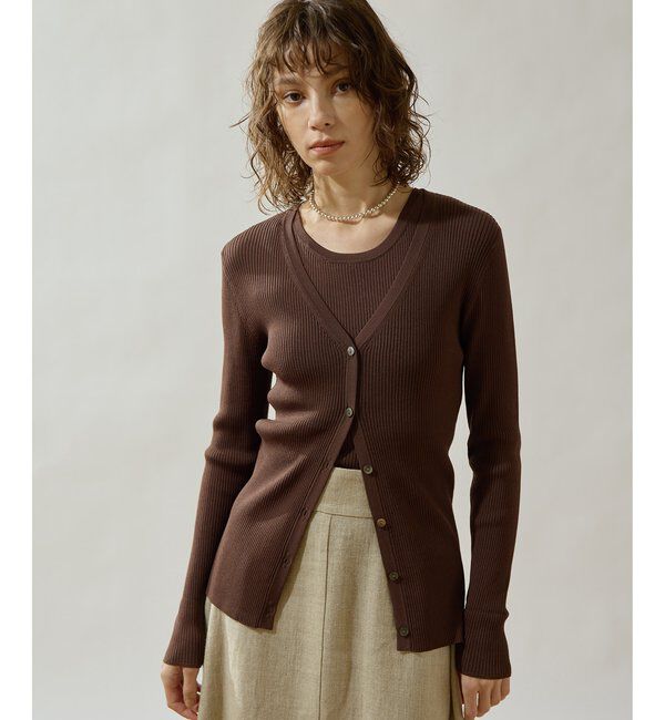 Drawing Numbers「【Drawing Numbers】リブVネックカーディガン」|ニット・セーター|