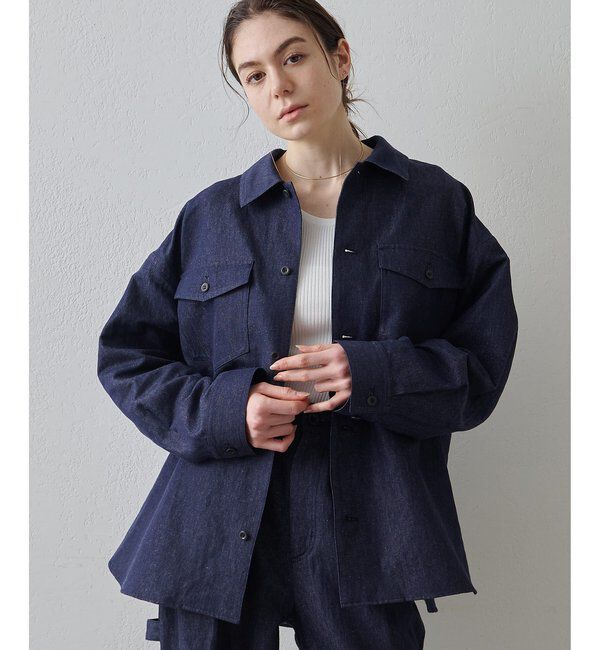 Drawing Numbers「【Drawing Numbers】コットンリネンデニムシャツ」|シャツ・ブラウス|