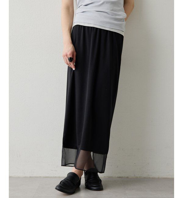 THE PAUSE「【THE PAUSE】シアーヘムタイトスカート」|スカート|ブラック