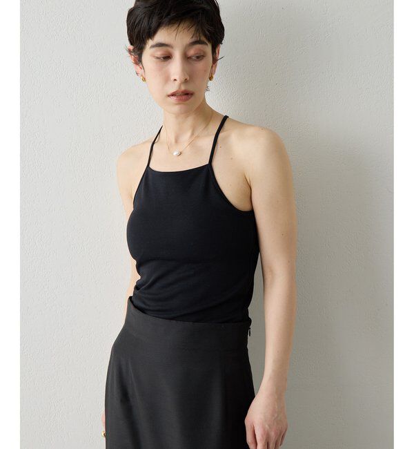 THE PAUSE「【THE PAUSE】バッククロスキャミ」|Tシャツ・カットソー|ブラック