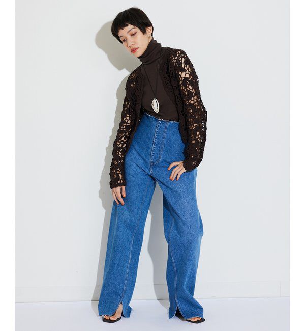 THE PAUSE「【THE PAUSE】クロシェニットカーディガン」|ニット・セーター|