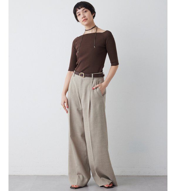 THE PAUSE「【THE PAUSE】オフショルハーフスリーブプルオーバー」|ニット・セーター|