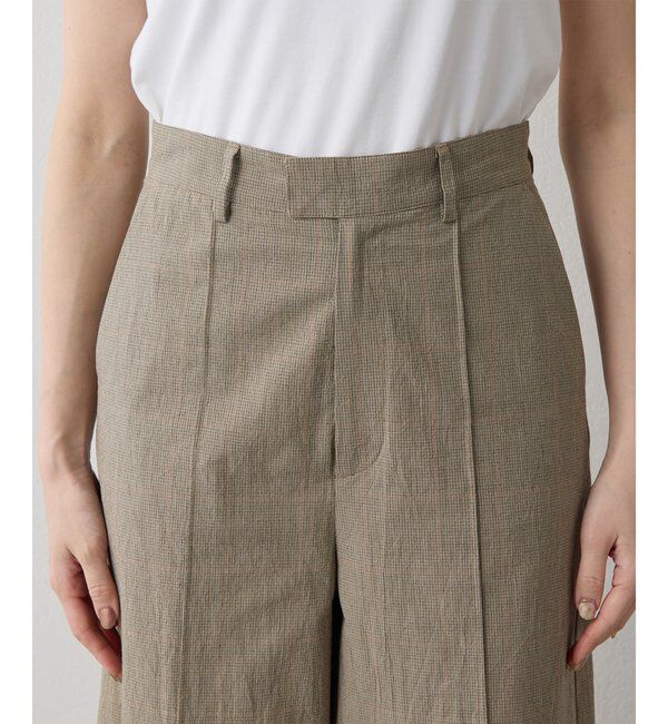 Drawing Numbers「【Drawing Numbers】オーガニックコットンチェックワイドパンツ」|チノ|