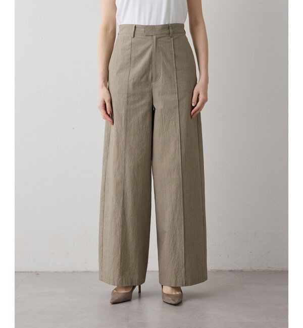 Drawing Numbers「【Drawing Numbers】オーガニックコットンチェックワイドパンツ」|チノ|