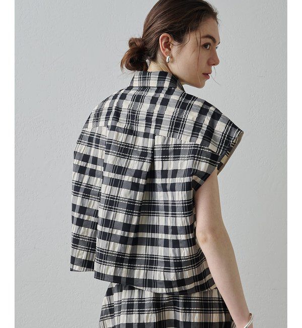 Drawing Numbers「【Drawing Numbers】チェックジャガードフレンチシャツ」|シャツ・ブラウス|