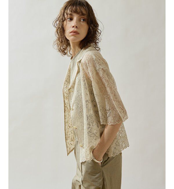 Drawing Numbers「【Drawing Numbers】リネンリバーレースブラウス」|シャツ・ブラウス|