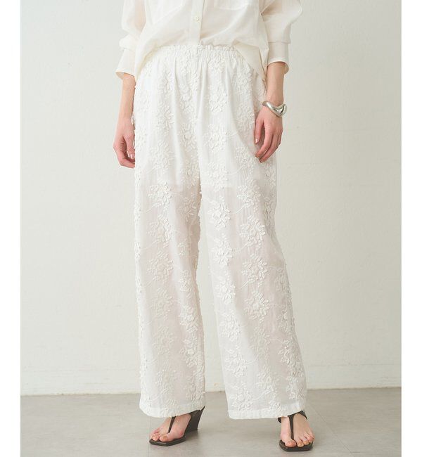  「3D刺繍パンツ」|チノ|オフホワイト