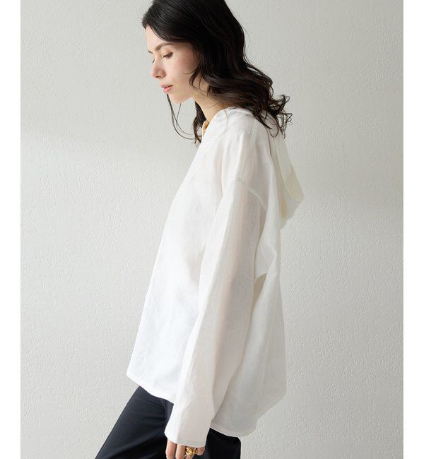  「リネンフードプルオーバー」|シャツ・ブラウス|