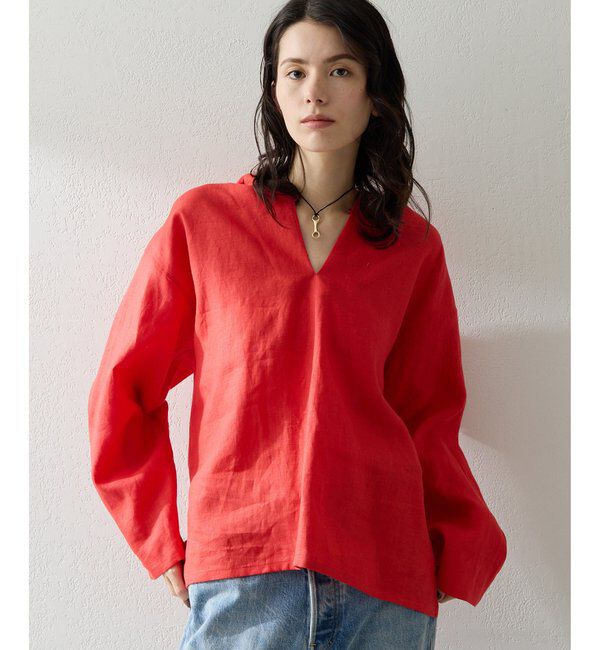  「リネンフードプルオーバー」|シャツ・ブラウス|