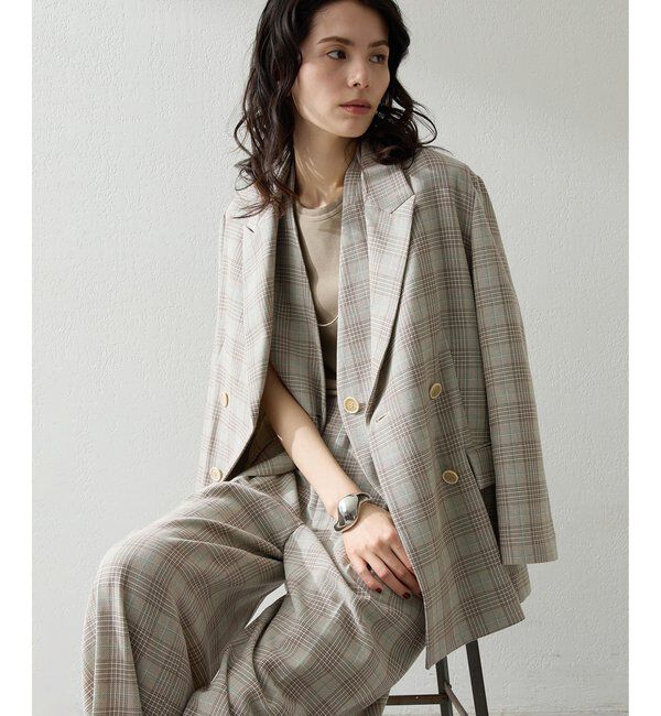  「コットンチェックテーラージャケット」|テーラードジャケット|