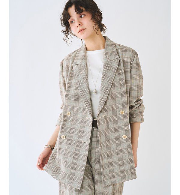  「コットンチェックテーラージャケット」|テーラードジャケット|