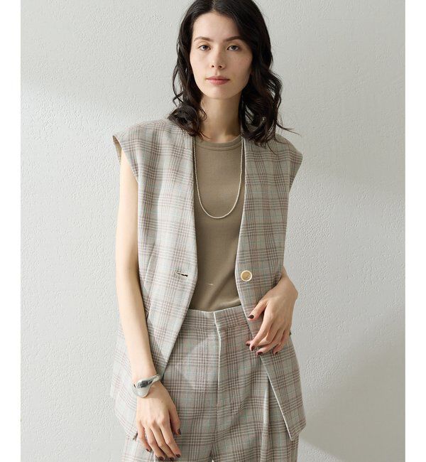  「コットンチェックジレ」|ベスト・ジレ|