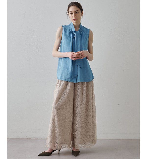 Drawing Numbers「【Drawing Numbers】ソフトデニムボウタイブラウス」|シャツ・ブラウス|