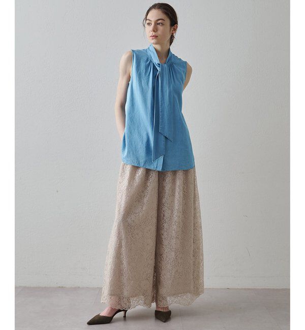 Drawing Numbers「【Drawing Numbers】ソフトデニムボウタイブラウス」|シャツ・ブラウス|