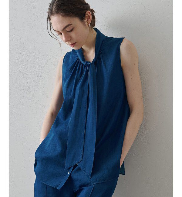 Drawing Numbers「【Drawing Numbers】ソフトデニムボウタイブラウス」|シャツ・ブラウス|