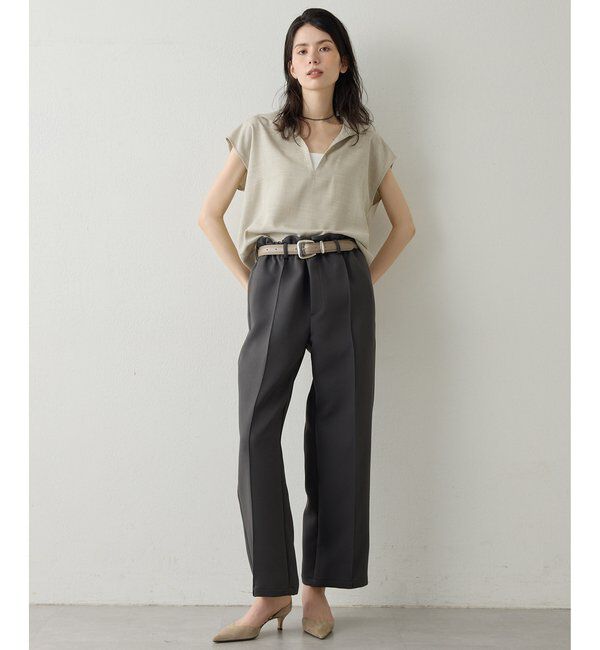 Drawing Numbers「【Drawing Numbers】フェイクリネンフレンチスキッパーブラウス」|シャツ・ブラウス|