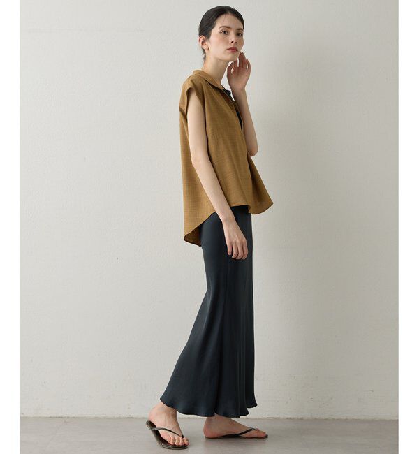 Drawing Numbers「【Drawing Numbers】フェイクリネンフレンチスキッパーブラウス」|シャツ・ブラウス|