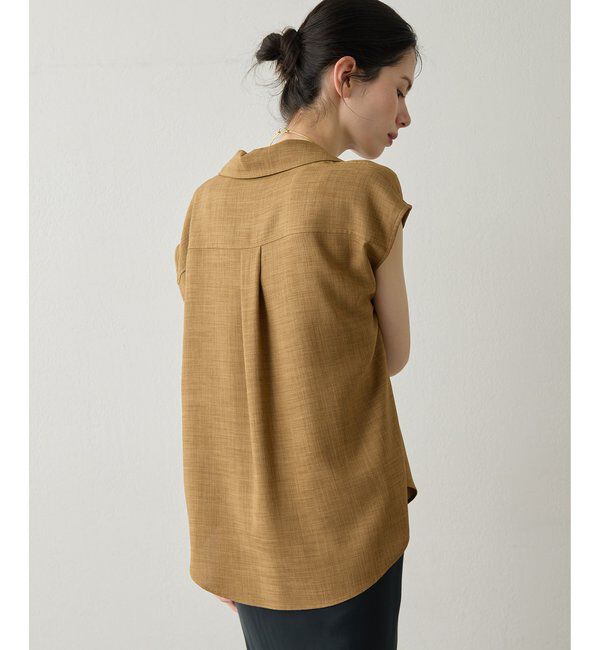 Drawing Numbers「【Drawing Numbers】フェイクリネンフレンチスキッパーブラウス」|シャツ・ブラウス|