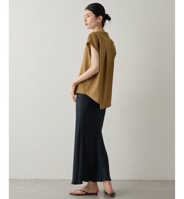 Drawing Numbers「【Drawing Numbers】フェイクリネンフレンチスキッパーブラウス」|シャツ・ブラウス|