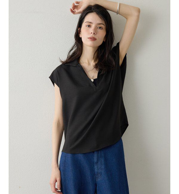 Drawing Numbers「【Drawing Numbers】フェイクリネンフレンチスキッパーブラウス」|シャツ・ブラウス|